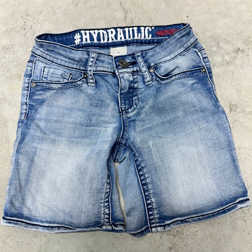 Hydraulic Lola & The Boys Girls Denim Jean Shorts Distressed Blue Size 0